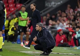 Valverde en el banquillo a escasos metros de Bordalás.