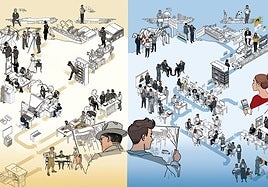 Así se trabaja en El Correo y así se hacía hace 115 años