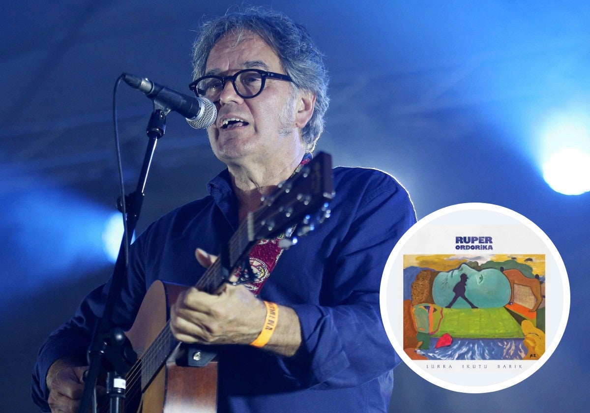 Ruper Ordorika, kontzertu batean, eta disko berriaren azala.