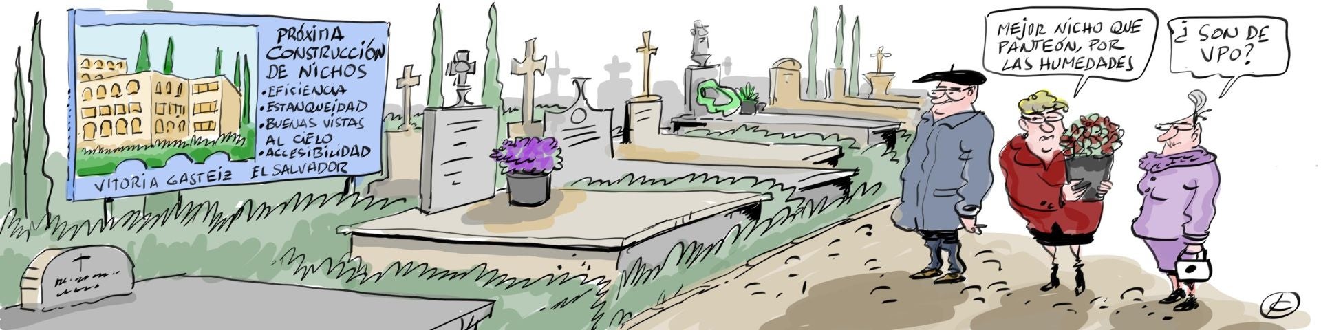 La viñeta de Cerrajería sobre la ampliación del cementerio de El Salvador