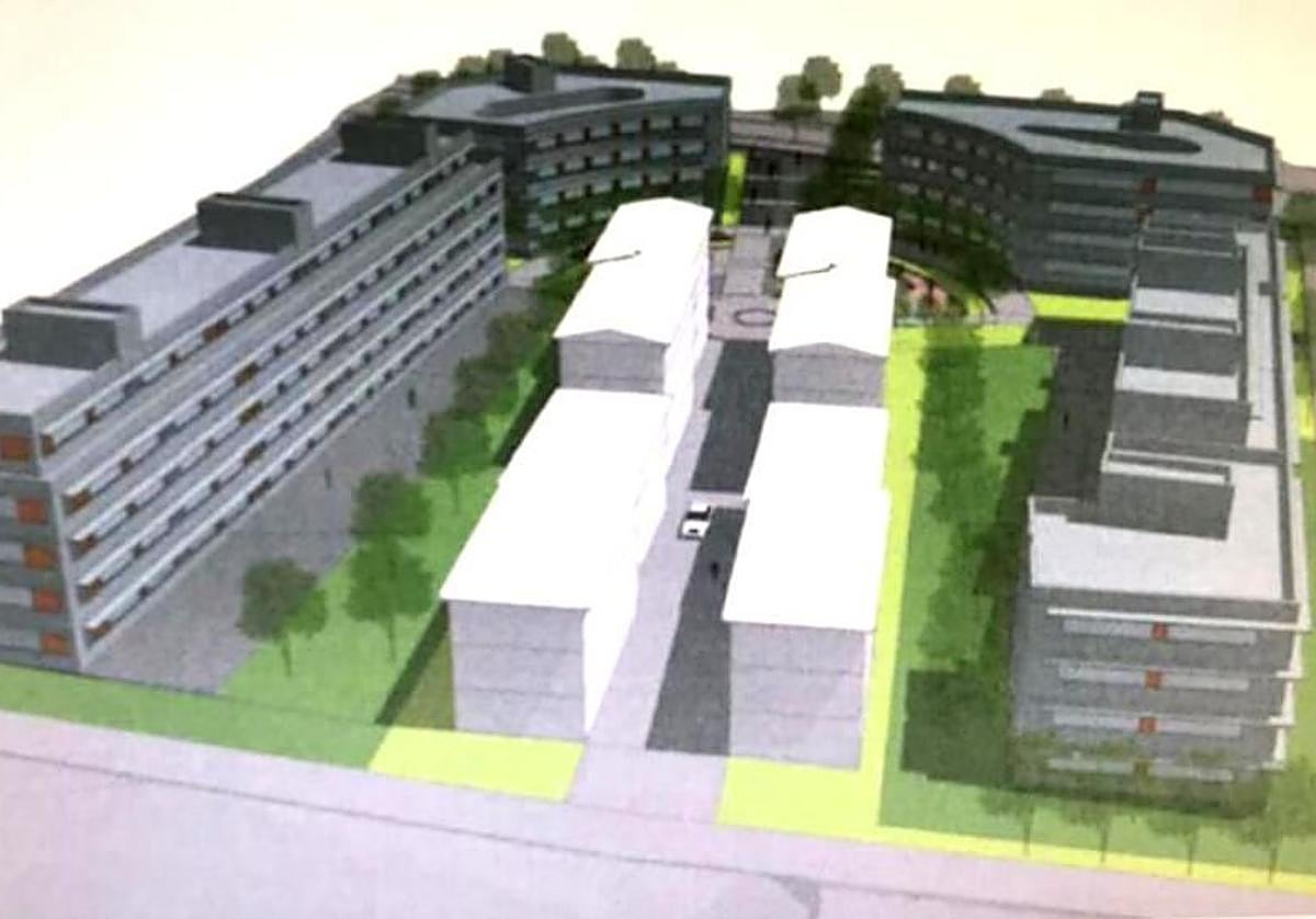 Los pisos se construirán en forma de 'U' alrededor de la barriada de Federico Martínez.