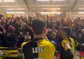 Fiestón por todo lo alto en La Florida tras la victoria del Portugalete