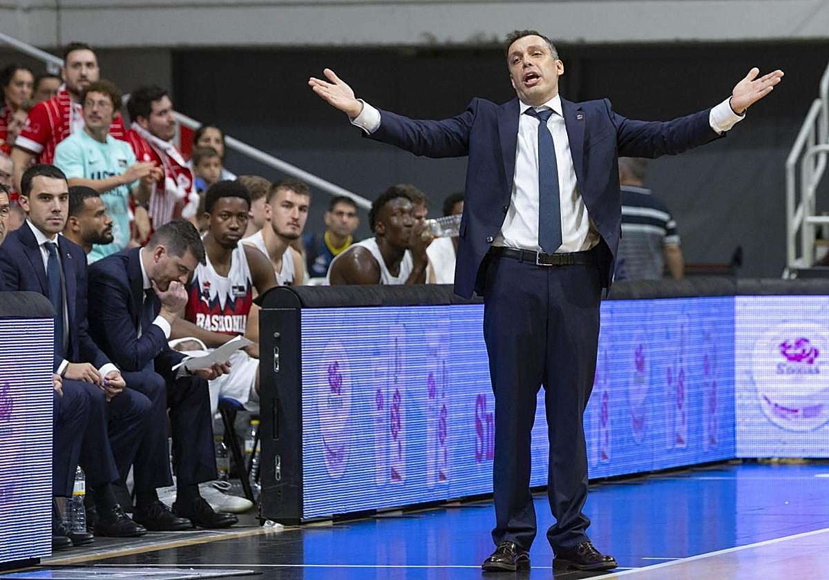Paolo Galbiati, durante el encuentro del pasado domingo ante el UCAM Murcia.