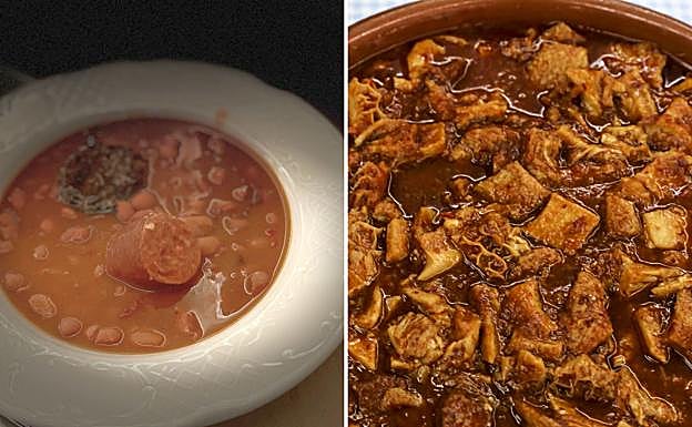 Alubias tienen los días y los callos y morros, aunque les vienen limpios, les dan dos aguas.