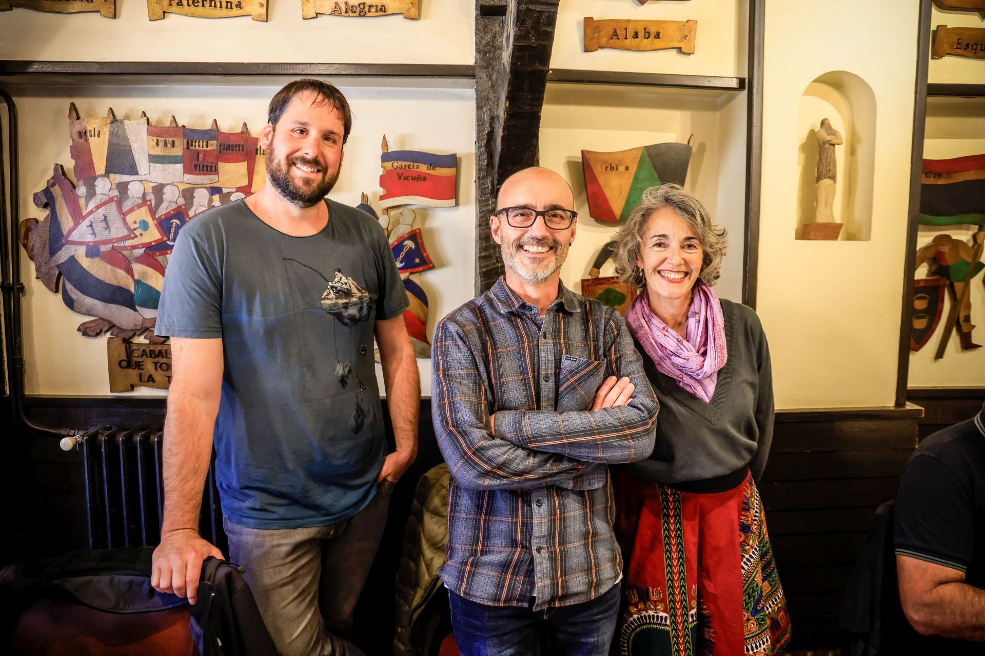 Erlantz Landa, Txus Díez y Zorione Erezuma.