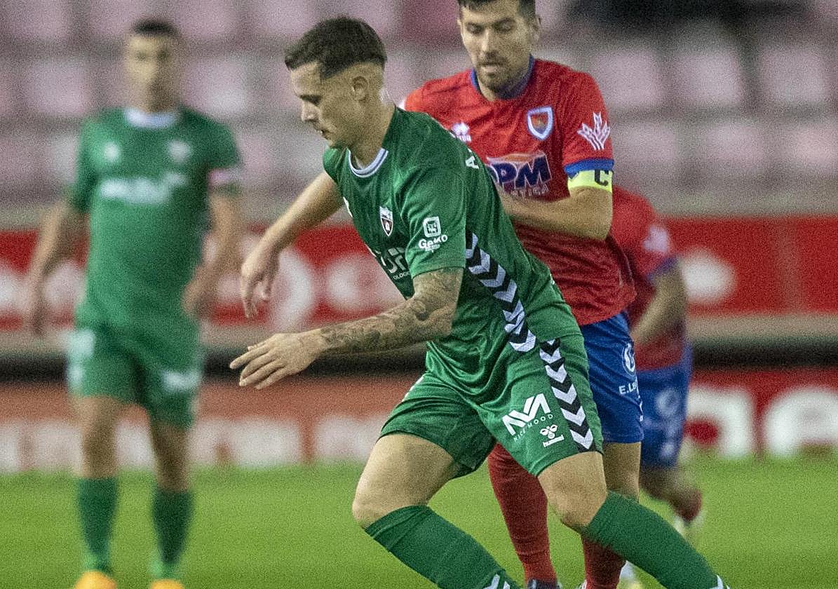 Ángel Troncho, durante el partido de Copa contra el Numancia.