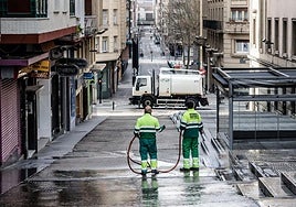 Calle de Vitoria donde se produjo el altercado en la madrugada de ayer, sábado.