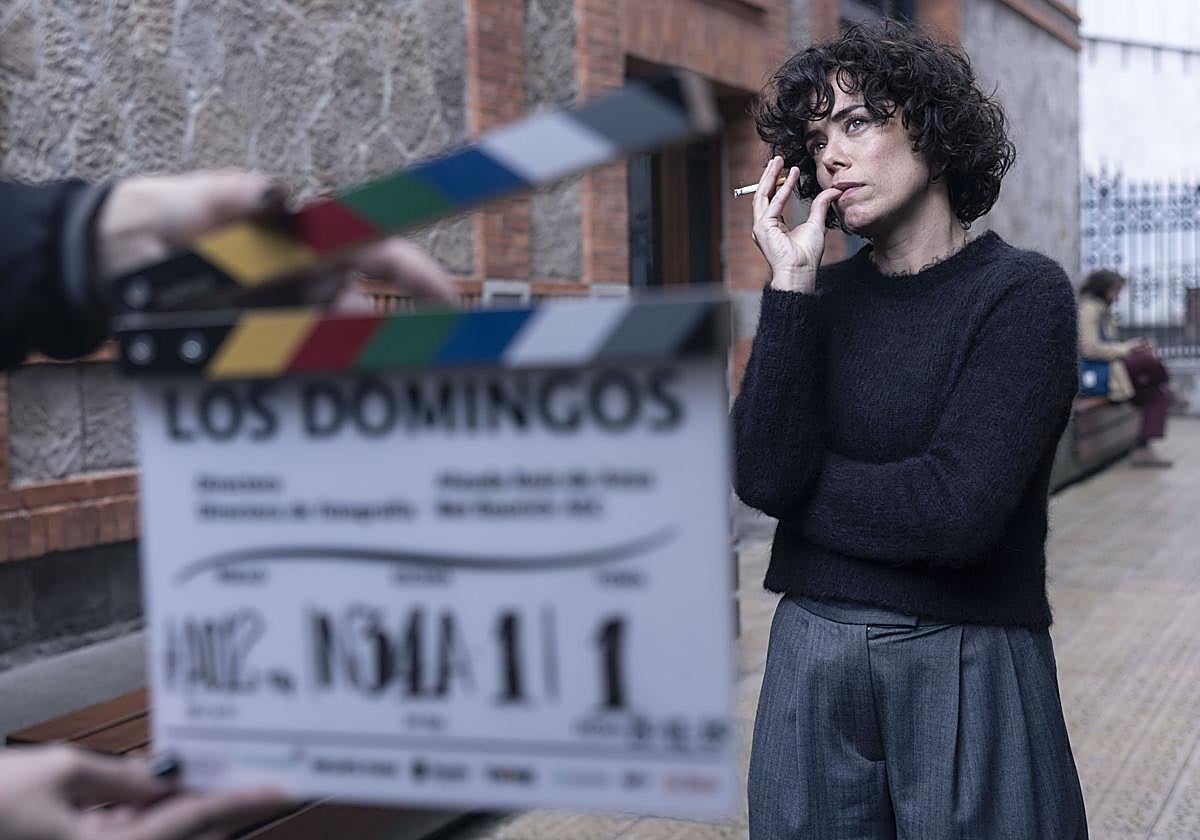 Patricia López Arnaiz en el rodaje de 'Los domingos'.