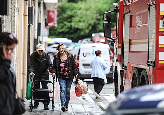 Incendio en la calle Artike de Bermeo