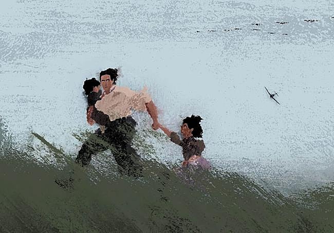 Las animaciones de Kote Camacho recrean episodios bélicos y escenas escabrosas.