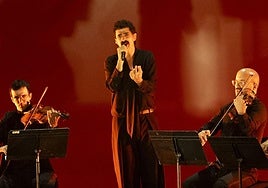 Tom Lizarazu durante el pasaje de música de cámara el sábado pasado en el Euskalduna.