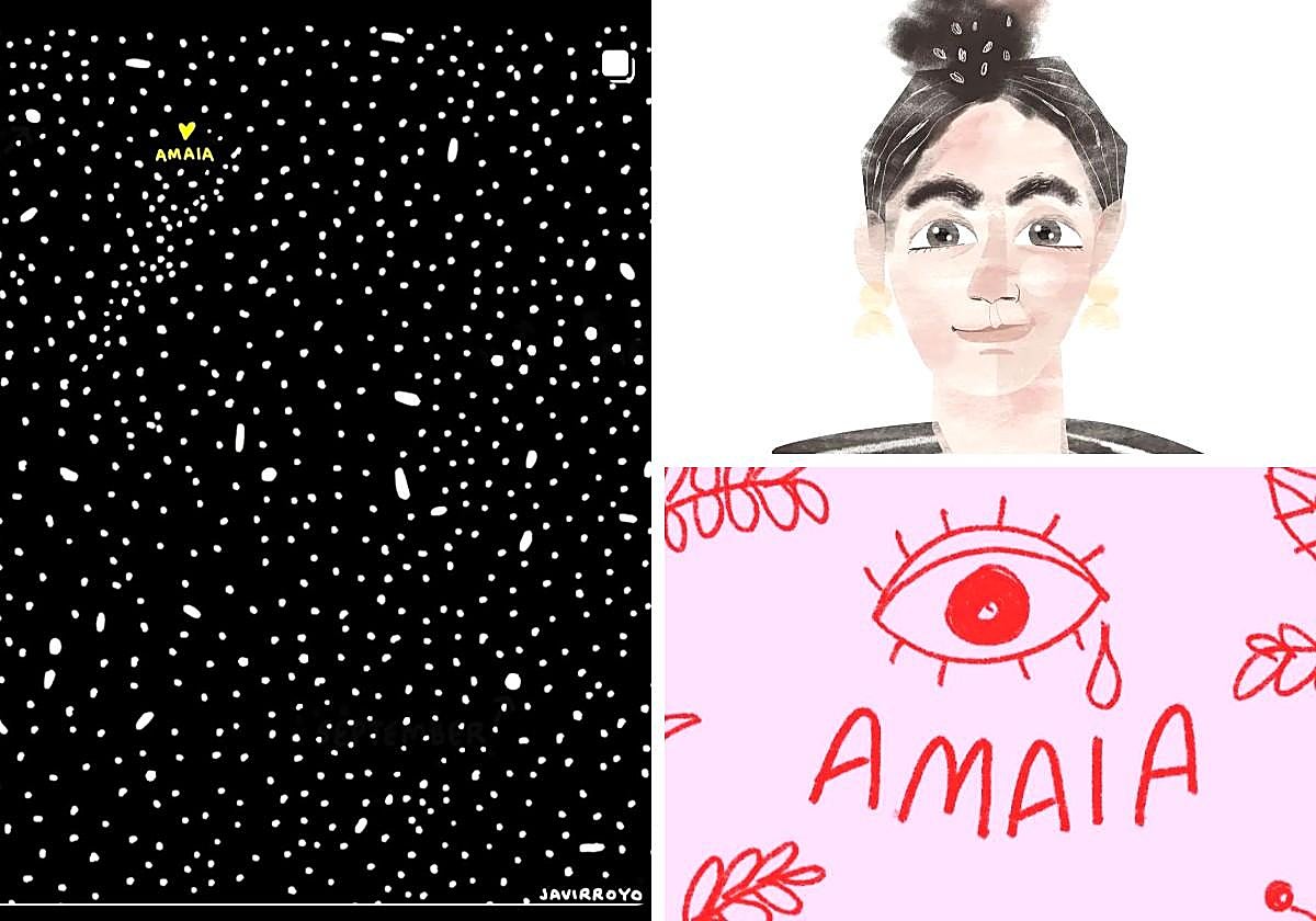 Detalle de las ilustraciones que han subido a sus redes Javirroyo, Laura Romero y Lyona Ivanova.