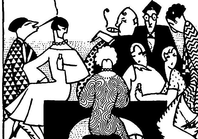 Viñeta de Ignacia Zabalo Ballarín publicada en 'Agere' (1926) bajo el título de 'Elegancia o vanidad, terrible dilema'.