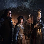 Paul Urkijo, Yune Nogueiras, Iñake Irastorza, Elena Irureta eta Ane Gabarain, filmaketaren irudi batean.