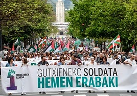 Manifestación del 1 de mayo, cuando ELA y LAB comenzaron a recoger firmas para la ILP.