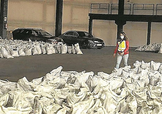 La cocaína estaba impregnada en sacos de carbón.