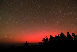 Imagen de la tormenta solar de esta pasada noche.