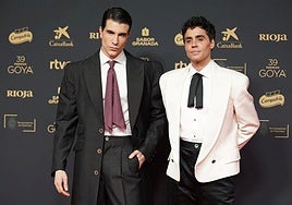 Javier Calvoy Javier Ambrossi en la alfombra roja de la 39º edición de los Premios Goya.