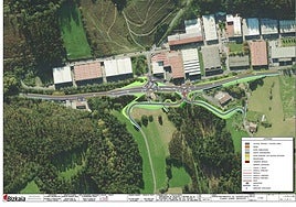 El plano de las obras que se han realizado en el acceso a Goitondo y a los barrios de Berano y Arandoño