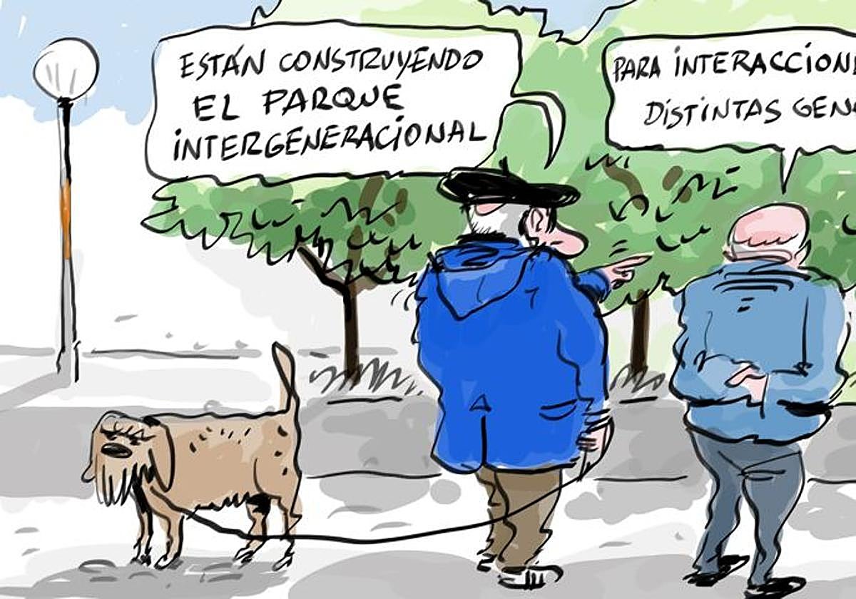 La viñeta de Cerrajería sobre el nuevo parque intergeneracional de Vitoria