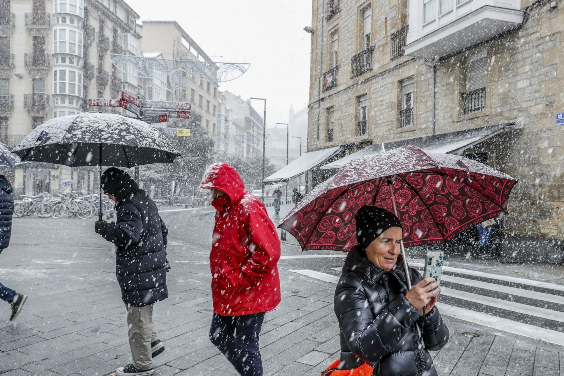 Las imágenes de un día de nieve en Álava