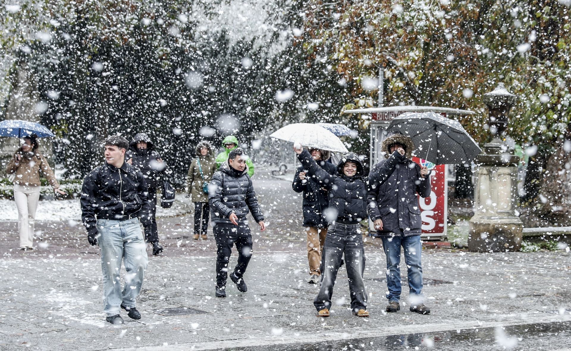 Las imágenes de un día de nieve en Álava