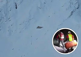 El rebaño de ovejas del pastor desaparecido en Urbia, captado por el helicóptero de la Ertzaintza.