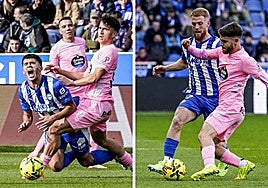 Aleñá y Carlos Vicente, ante el Celta.