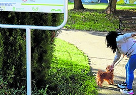 Un cartel alerta de posibles sanciones por no recoger las heces