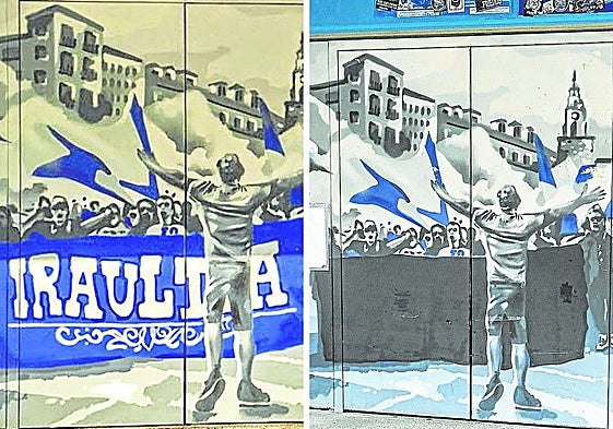 El Ayuntamiento de Vitoria dijo hace año y medio que el Alavés debía borrar a Iraultza de los murales de Mendizorroza