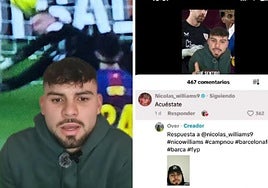 Nico Williams ataca a un tiktoker madridista que criticó la actuación de Simón en el Camp Nou