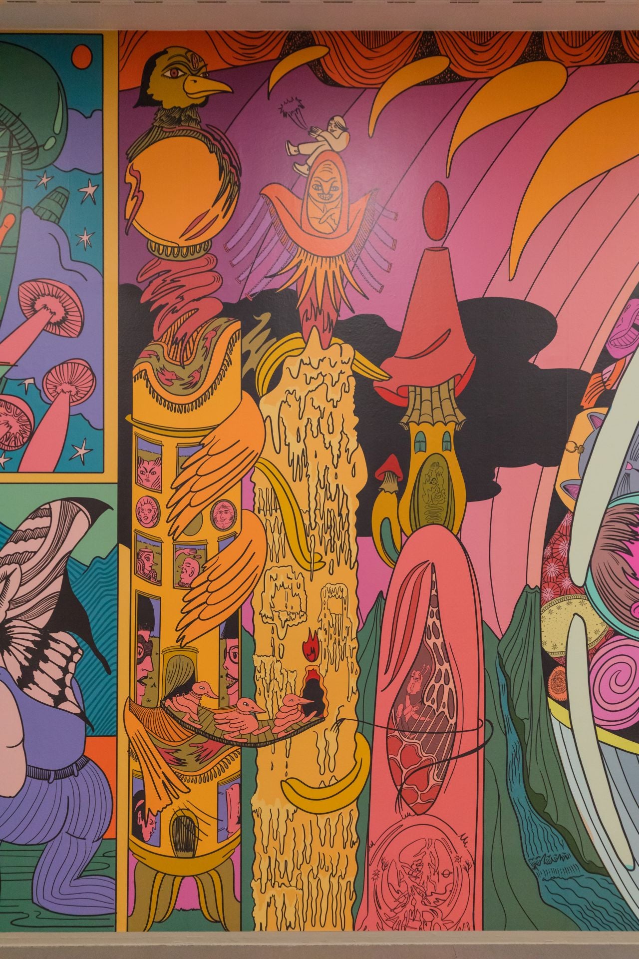 Los detalles del mural de la ilustradora Raisa Álava en Artium