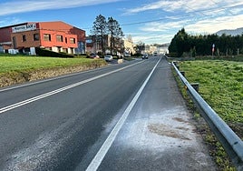 Lugar donde ha tenido lugar el accidente en Berriz.