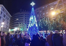 Imagen del árbol colocado el pasado año, con nueve metros de altura.