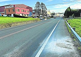 Tramo de la N-634 en el que se produjo el atropello, en Berriz.