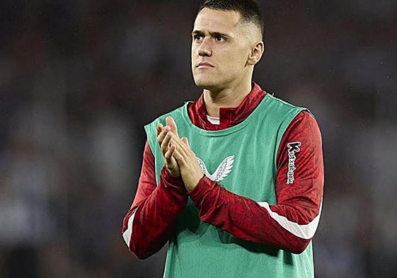 El delantero guipuzcoano Urko Izeta en San Mamés.