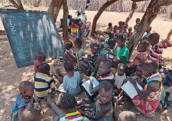 Imagen de este año en uno de los centros que promueven las religiosas Marianitas en Kaikor.