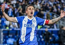 Tenaglia, en un partido con el Deportivo Alavés.