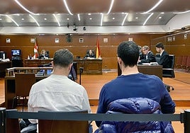 Los encausados, ayer martes en la Audiencia Provincial de Álava.