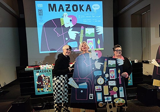 Ane Arzelus sostiene el cartel de la décima edición de Mazoka