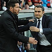 Simeone y Valverde en una imagen de archivo.