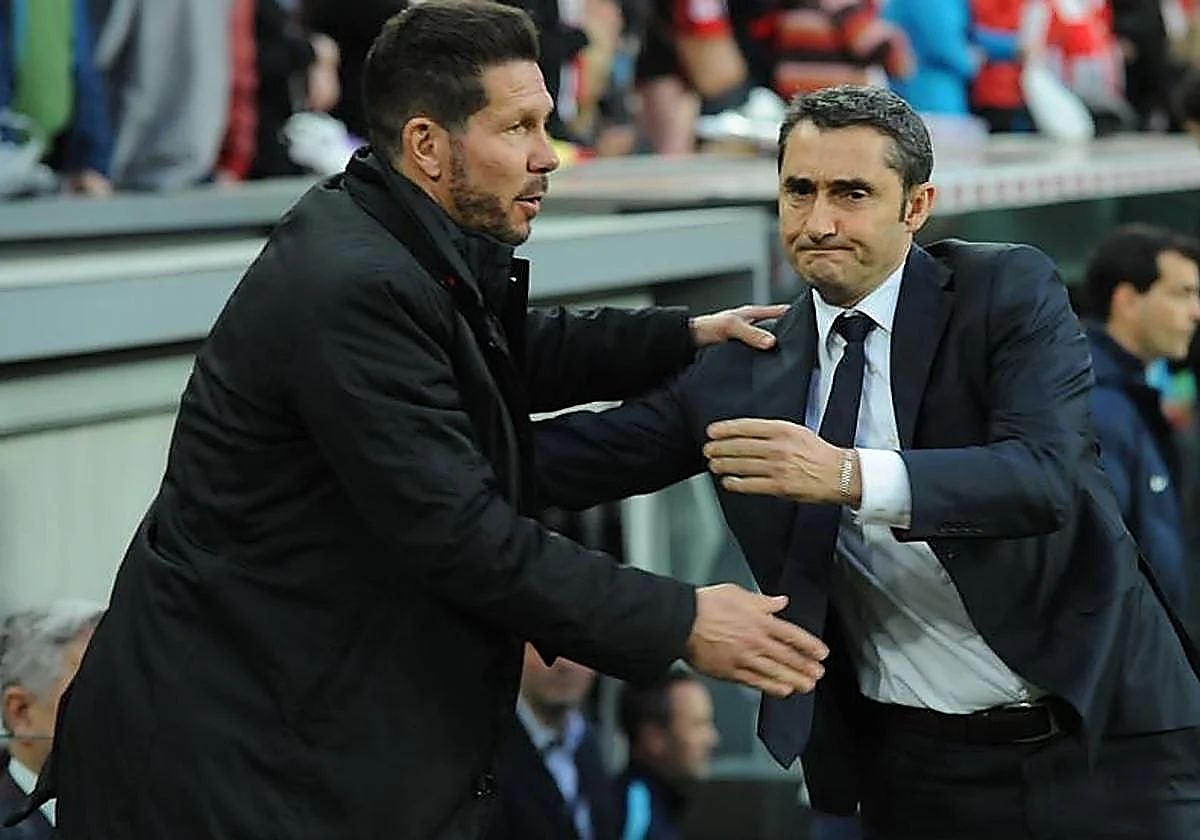 Simeone y Valverde en una imagen de archivo.