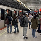 Imagen de la estanción del metro en Algorta este viernes.