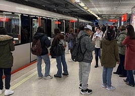 Imagen de la estación del metro en Algorta este viernes.