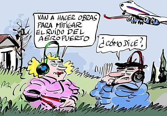 La viñeta de Cerrajería sobre las obras para mitigar el ruido en viviendas y edificios junto al aeropuerto de Vitoria