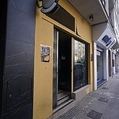 Puerta del local en donde se originó el altercado.