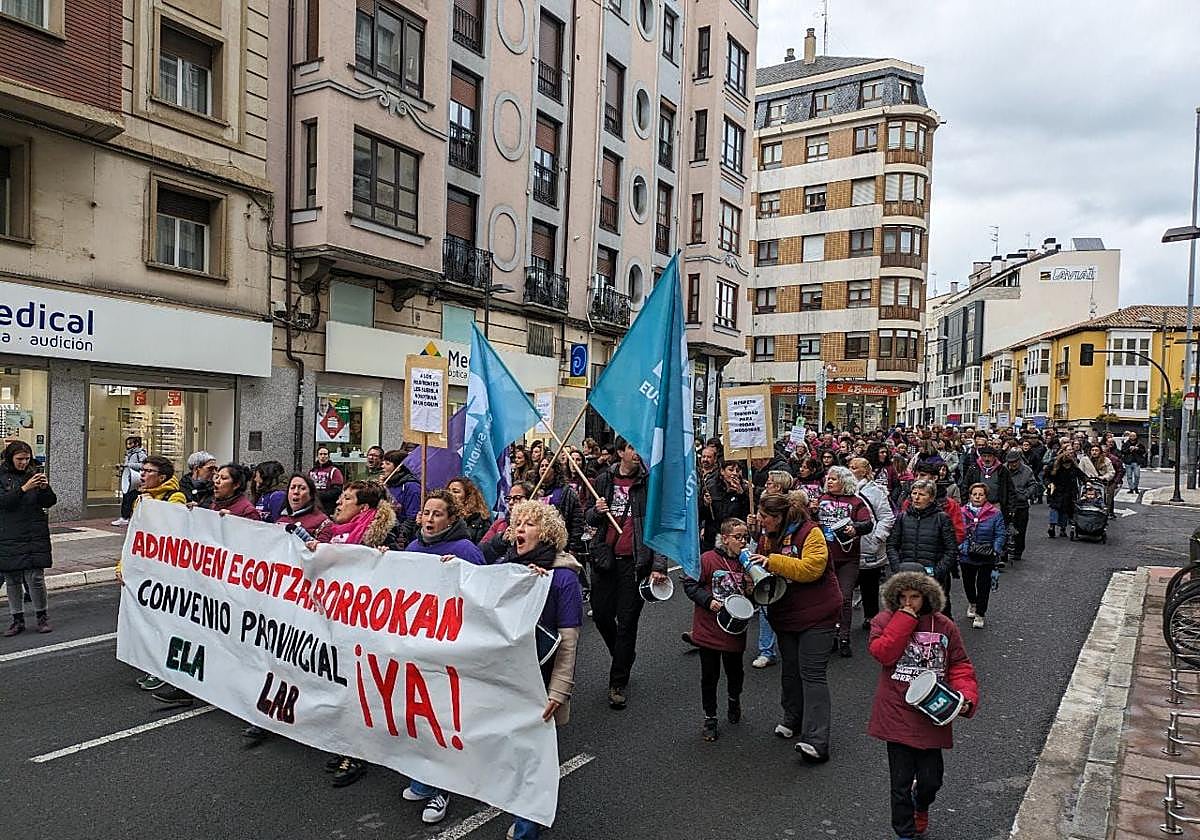 Manifestación de las trabajadoras de las residencias privadas.