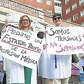 Dos facultativas en una jornada de huelga médica celebrada en octubre