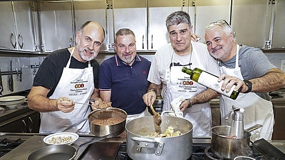 La alubia casa con el hongo y la yema