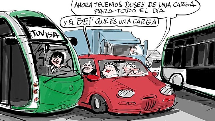 La viñeta de Cerrajería sobre los buses eléctricos de Tuvisa